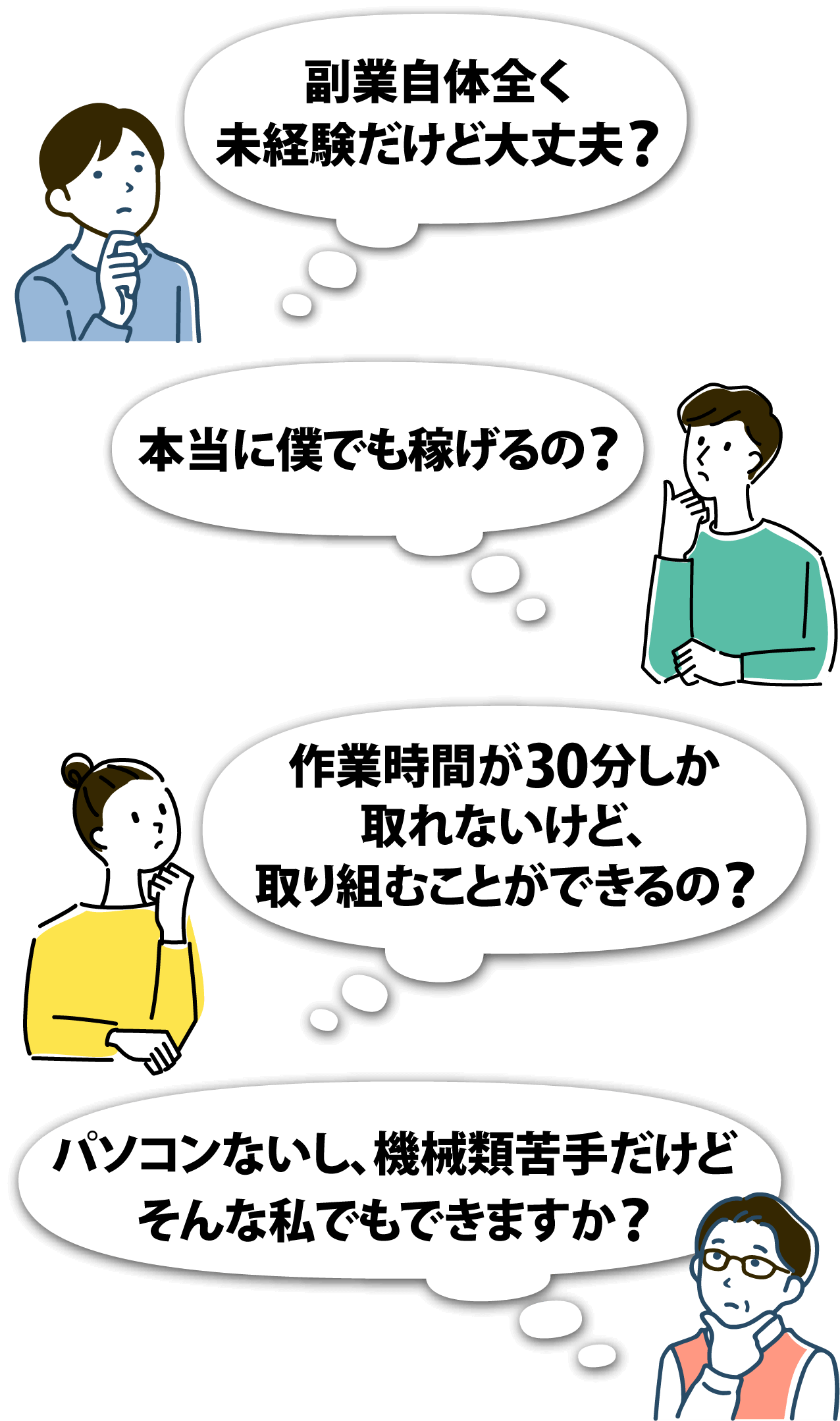 副業自体全く未経験だけど大丈夫？