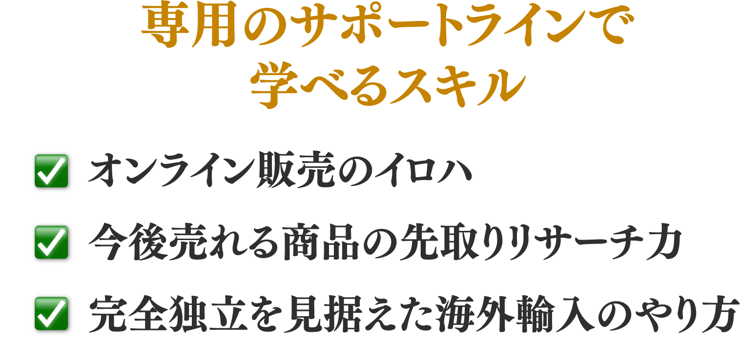 専用のサポートラインで学べるスキル